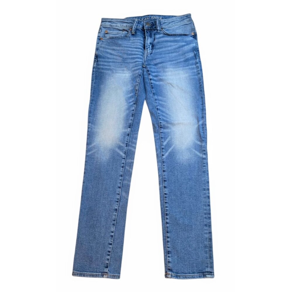 American Eagle Outfitters Airflex Jeans Mens 28x32  Blue Faded  Skinny Grunge